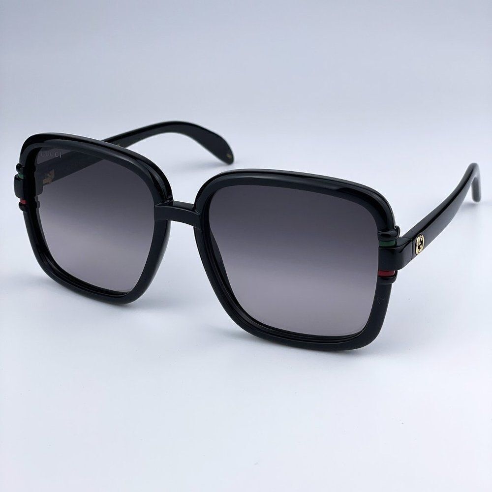SALE! NEW GUCCI GG1066S 001 Black Gray Gradient Butterfly Women Sunglasses - Picture 5 of 12